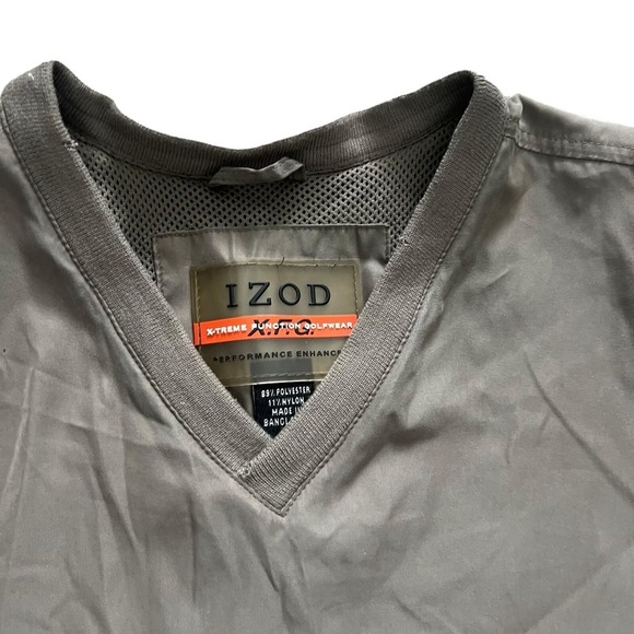 IZOD XFG Jacket Men's Size XL Tan Long Sleeve V-Neck Golf Windbreaker Pullover - Picture 2 of 7